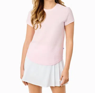 Addison Bay Active Mesh Palmetto Short Sleeve Top In Pink