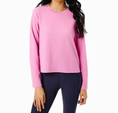 Addison Bay Active Mesh Walnut Long Sleeve Tee In Orchid In Pink