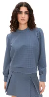 Addison Bay Beta Bow Pullover Navy Gingham In Blue
