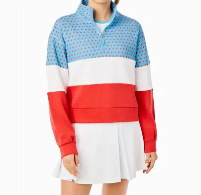 Addison Bay Jv Quarter Zip Sweatshirt In Ruby Vintage Suns In Multi