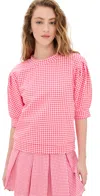 Addison Bay Lightweight Cedar Pullover Guava Gingham In Guava Gingham