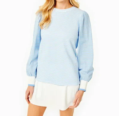 Addison Bay Penny Pullover In Super White/matisse Stripe In Multi