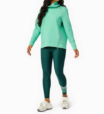 Addison Bay Polished Double Knit Zip Everyday Pullover In Sage In Green