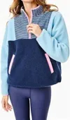 Addison Bay Reed Sherpa In Baby Blue/navy Stripe In Multi