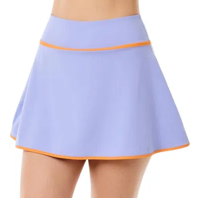 Addison Bay Smooth Sport Founders Flounce Skort In Violet/orange Crush In Blue