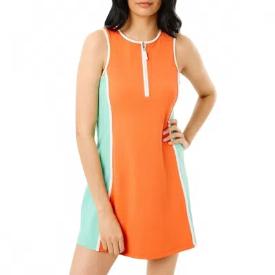 Addison Bay Smooth Sport Paddle Active Dress In Papaya/jelly Mint In Orange