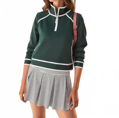Addison Bay Smooth Sport Pleated Racquet Skorts In Super White Ivy Stripe In Multi