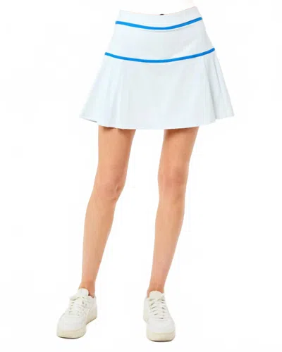 Addison Bay Smooth Sport Volley Skort In Super White/cerulean In Multi