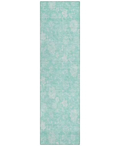 Addison Chantille Acn681 2'3"x7'6" Runner Area Rug In Aqua