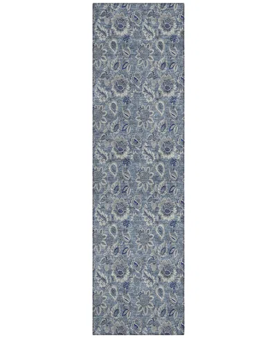 Addison Chantille Machine Washable Acn661 2'3"x7'6" Runner Area Rug In Blue