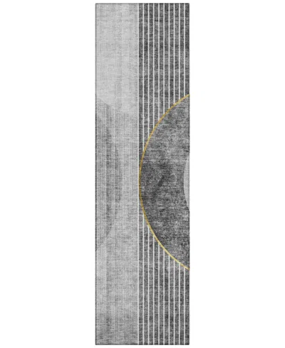 Addison Chantille Acn676 2'3"x7'6" Runner Area Rug In Charcoal
