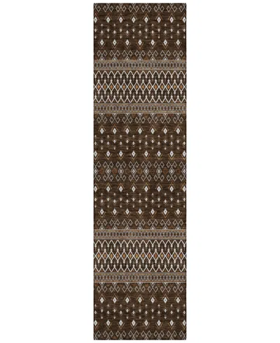 Addison Chantille Machine Washable Acn708 2'3"x7'6" Runner Area Rug In Chocolate