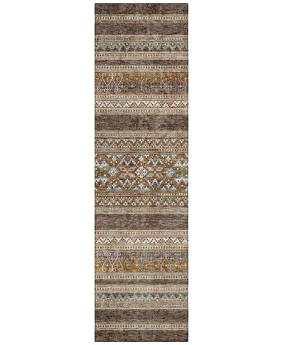 Addison Chantille Acn714 2'3"x7'6" Runner Area Rug In Chocolate