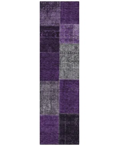 Addison Chantille Acn663 2'3"x7'6" Runner Area Rug In Eggplant