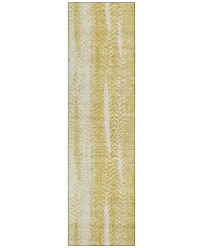 Addison Chantille Acn694 2'3"x7'6" Runner Area Rug In Gold