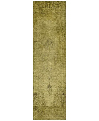 Addison Chantille Acn658 2'3"x7'6" Runner Area Rug In Gold
