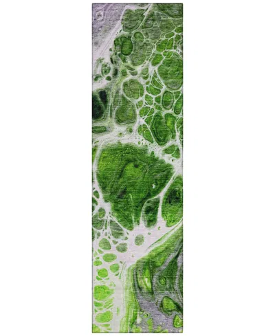 Addison Chantille Acn682 2'3"x7'6" Runner Area Rug In Lime