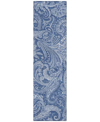 Addison Chantille Machine Washable Acn654 2'3"x7'6" Runner Area Rug In Navy