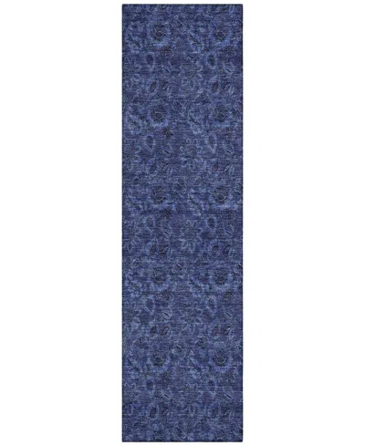 Addison Chantille Machine Washable Acn661 2'3"x7'6" Runner Area Rug In Navy