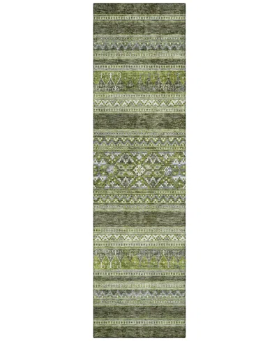 Addison Chantille Acn714 2'3"x7'6" Runner Area Rug In Olive