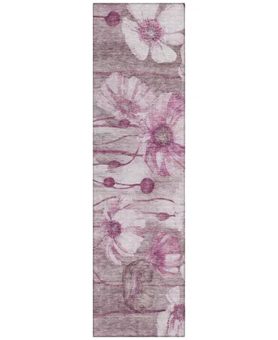 Addison Chantille Machine Washable Acn712 2'3"x7'6" Runner Area Rug In Plum
