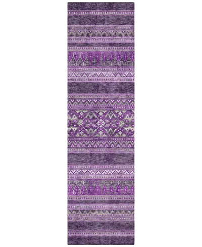 Addison Chantille Acn714 2'3"x7'6" Runner Area Rug In Purple