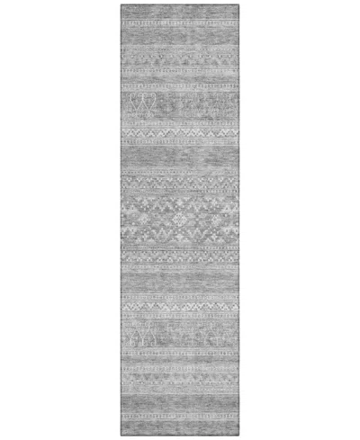 Addison Chantille Machine Washable Acn714 2'3"x7'6" Runner Area Rug In Silver