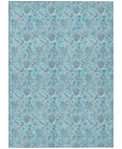 Addison Chantille Machine Washable Acn662 5'x7'6" Area Rug In Aqua