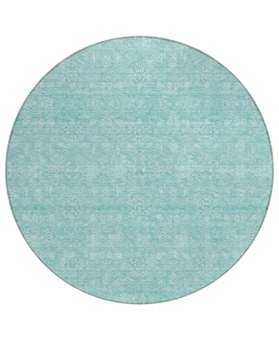 Addison Chantille Acn703 8'x8' Round Area Rug In Aqua