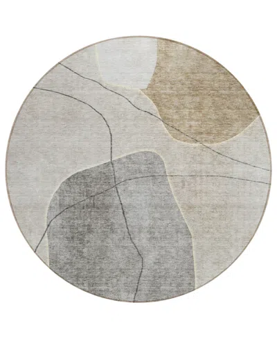 Addison Chantille Acn672 8'x8' Round Area Rug In Beige