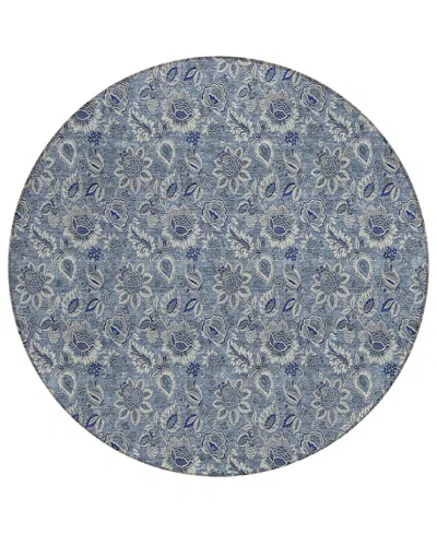 Addison Chantille Acn661 8'x8' Round Area Rug In Blue