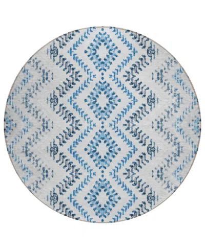 Addison Chantille Acn684 8'x8' Round Area Rug In Blue