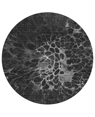 Addison Chantille Acn652 8'x8' Round Area Rug In Charcoal