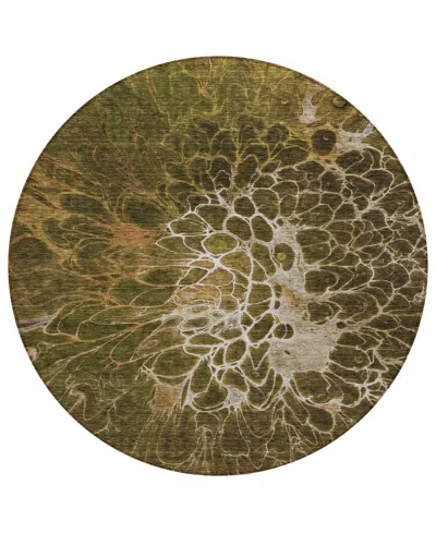 Addison Chantille Acn652 8'x8' Round Area Rug In Chocolate