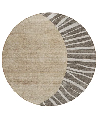Addison Chantille Acn668 8'x8' Round Area Rug In Chocolate