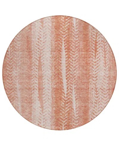 Addison Chantille Acn694 8'x8' Round Area Rug In Coral