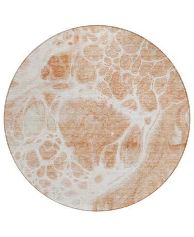 Addison Chantille Acn682 8'x8' Round Area Rug In Coral