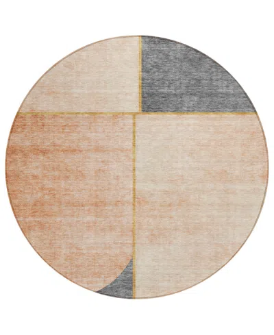 Addison Chantille Acn717 8'x8' Round Area Rug In Coral