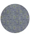 Addison Chantille Acn660 8'x8' Round Area Rug In Denim