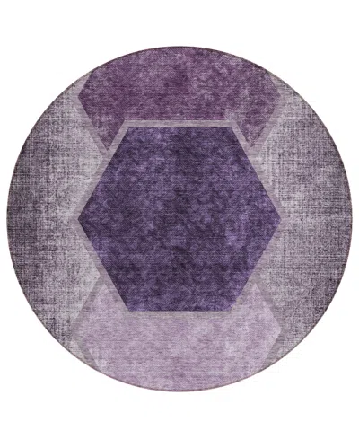 Addison Chantille Acn679 8'x8' Round Area Rug In Lavender