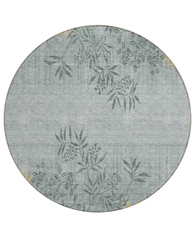 Addison Chantille Acn673 8'x8' Round Area Rug In Gray