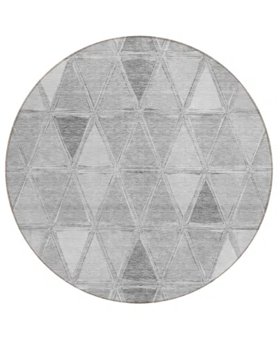 Addison Chantille Acn722 8'x8' Round Area Rug In Gray