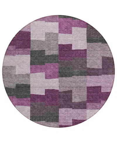 Addison Chantille Acn659 8'x8' Round Area Rug In Mauve
