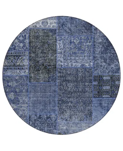 Addison Chantille Acn669 8'x8' Round Area Rug In Navy