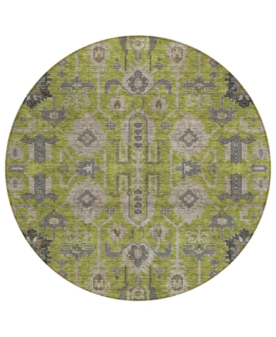 Addison Chantille Acn697 8'x8' Round Area Rug In Olive