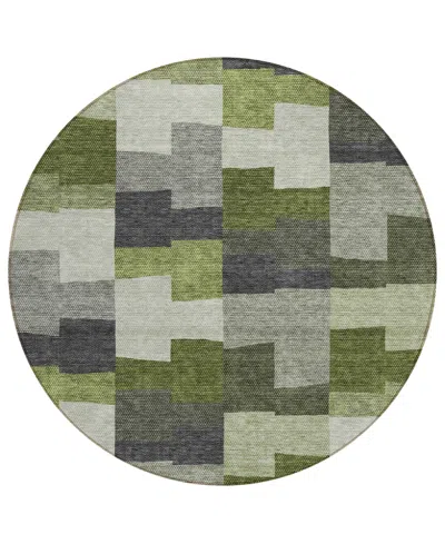 Addison Chantille Acn659 8'x8' Round Area Rug In Olive