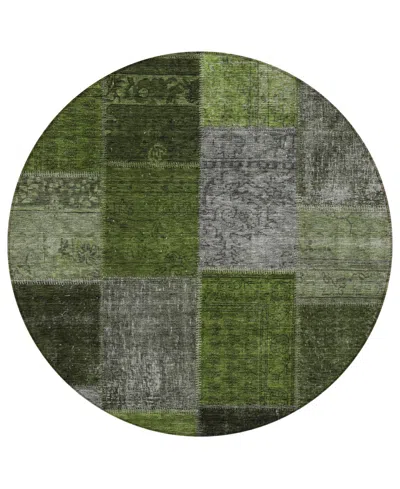 Addison Chantille Acn663 8'x8' Round Area Rug In Olive