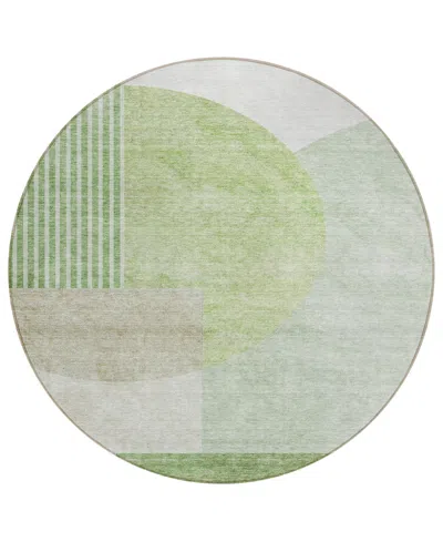 Addison Chantille Acn678 8'x8' Round Area Rug In Olive