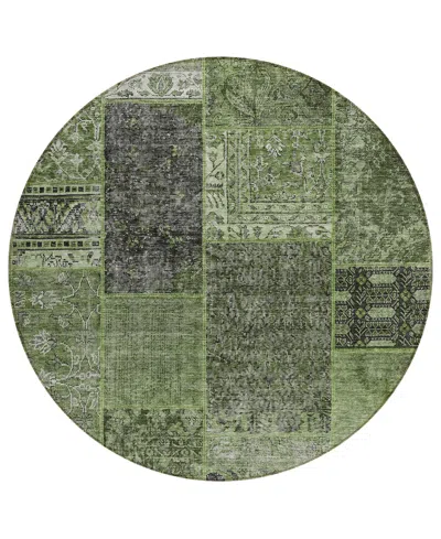 Addison Chantille Acn669 8'x8' Round Area Rug In Olive