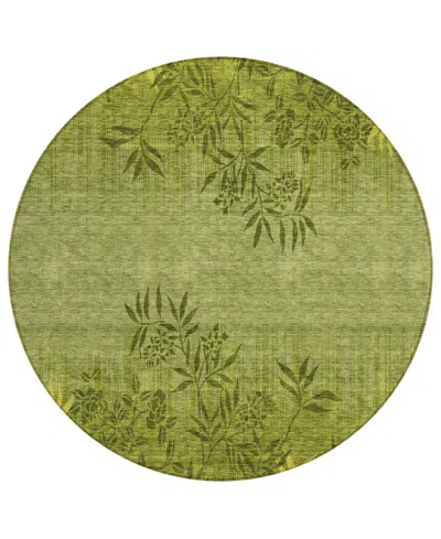 Addison Chantille Acn673 8'x8' Round Area Rug In Olive